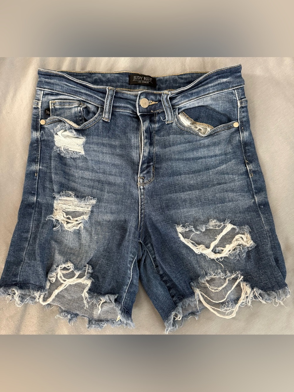Judy Blue Ripped High Rise Denim Cutoff Shorts in size medium